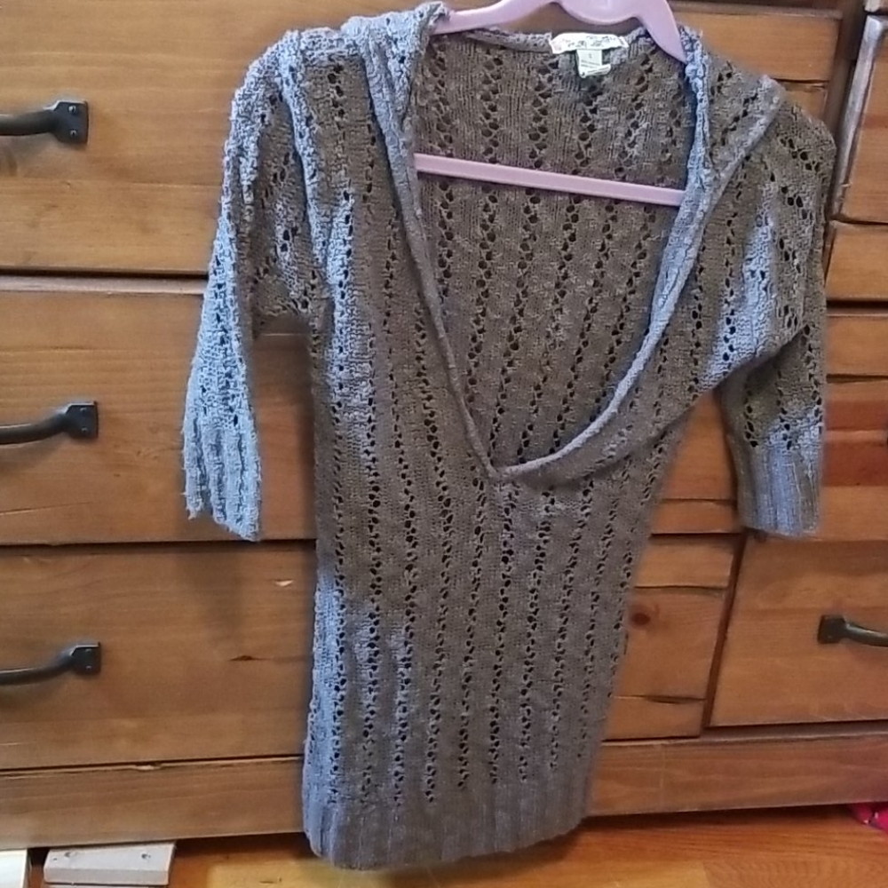 Hoodie lace pullover cardigan